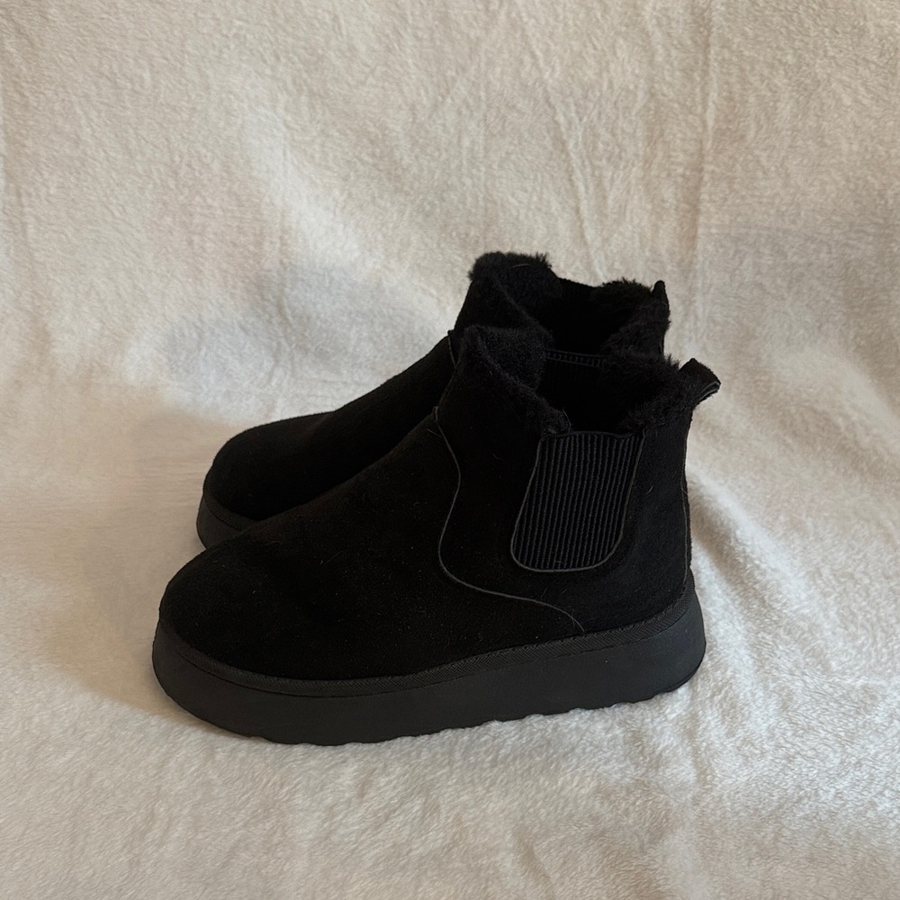 Black Suede Ankle Boots - Picture 3 of 4